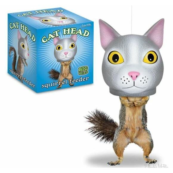 New Archie McPhee Gray Cat Kittens Cats Kitten Head Backyard Squirrel Feeder - Picture 1 of 3
